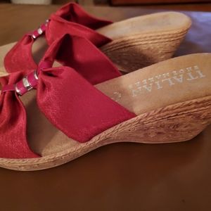 Womens Italian chunky heel dress sandal